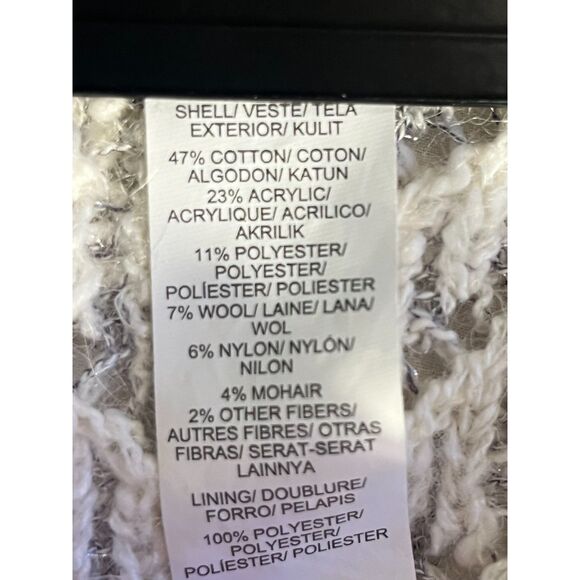 Lucky Brand Women's Metallic Silver Chevron Layered Tunic Sweater Large - Picture 7 of 9